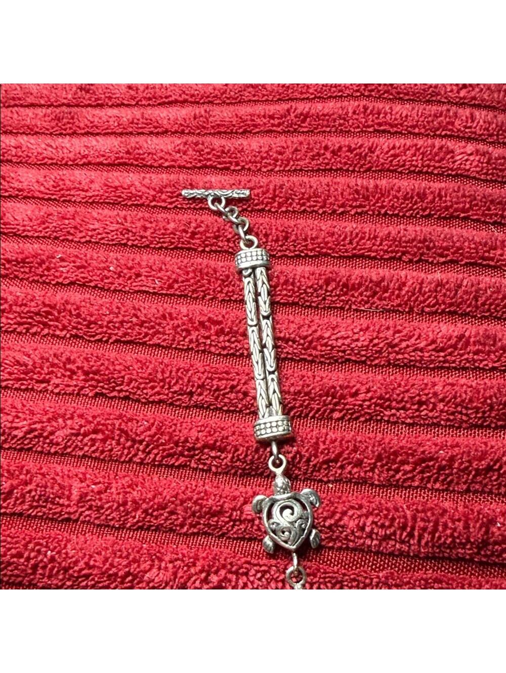 ATI 925 Sterling Silver Bali-Style Turtle Charm Bracelet – Adjustable - Picture 7 of 13